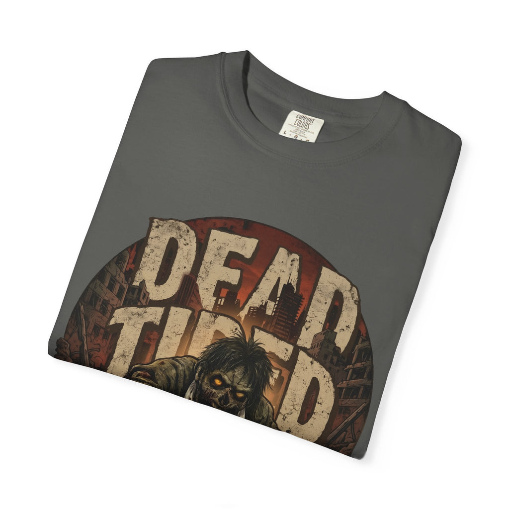 Dead Tired Funny Zombie T-Shirt, Horror Work Burnout Graphic Tee