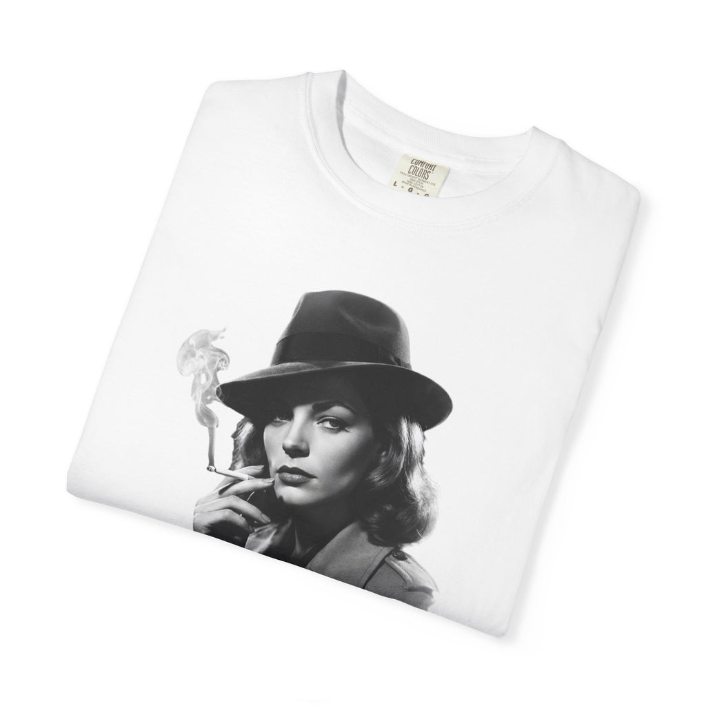 Film Noir Graphic Tee, Vintage Noir Style Shirt, Classic Cinema Aesthetic, Moody Black  Red Film Lover T-Shirt