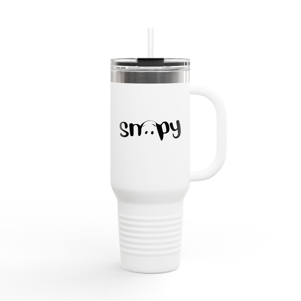 Sleepy Pup Script Tumbler | Cozy Doodle Design | Stainless Steel Tumbler 40oz Insulated Travel Mug with handle