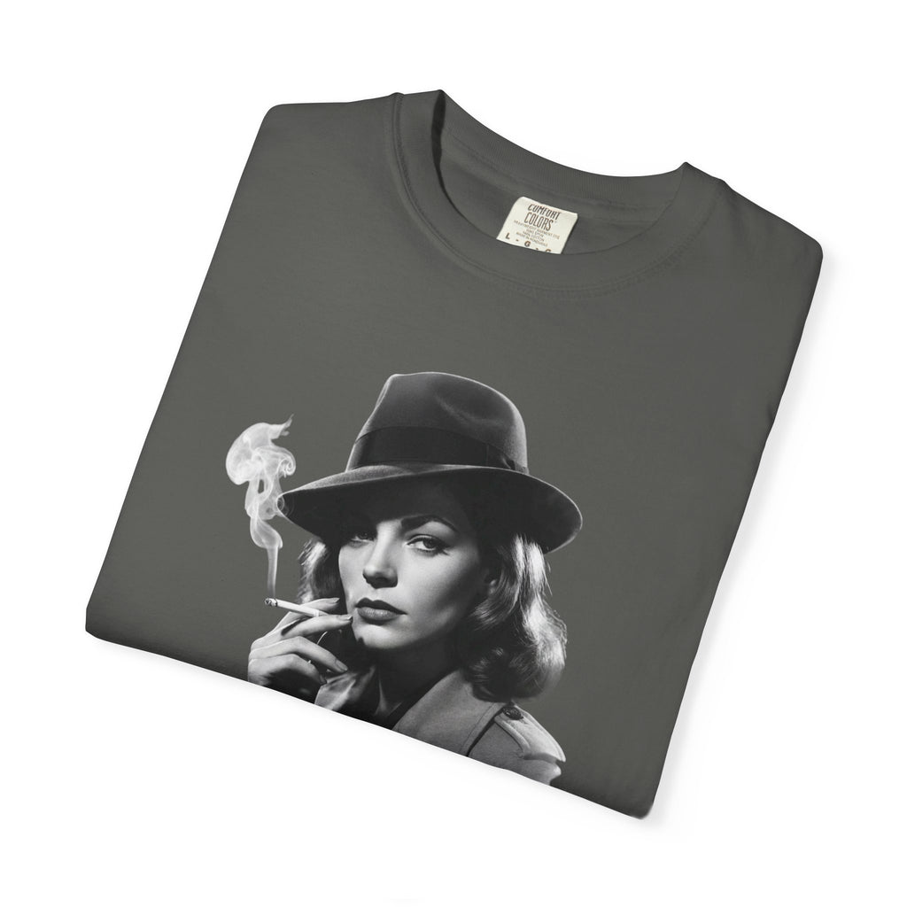 Film Noir Graphic Tee, Vintage Noir Style Shirt, Classic Cinema Aesthetic, Moody Black  Red Film Lover T-Shirt