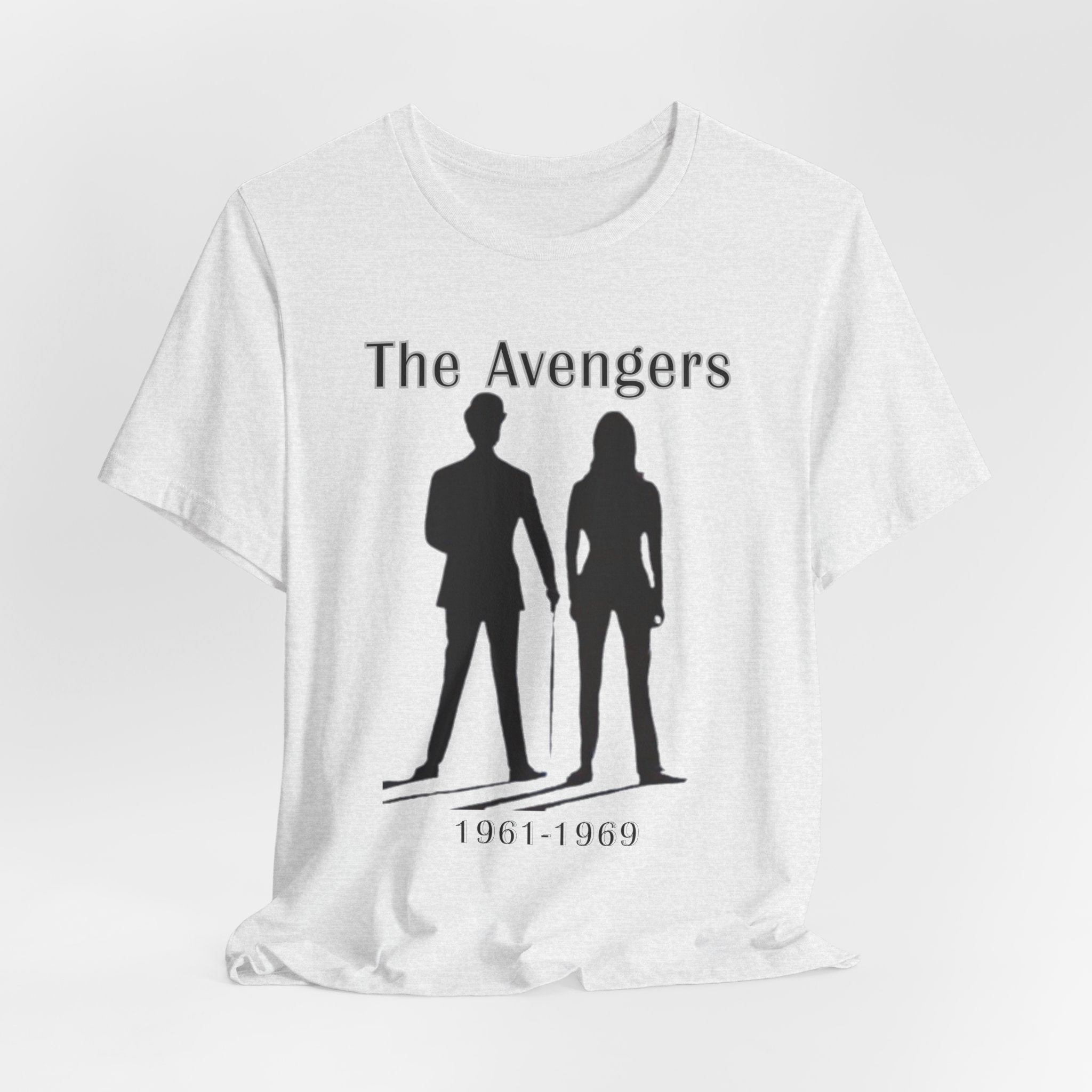 The Avengers 1961 to 1969 T Shirt, Steed & Peel Retro 60s Spy Series Tee