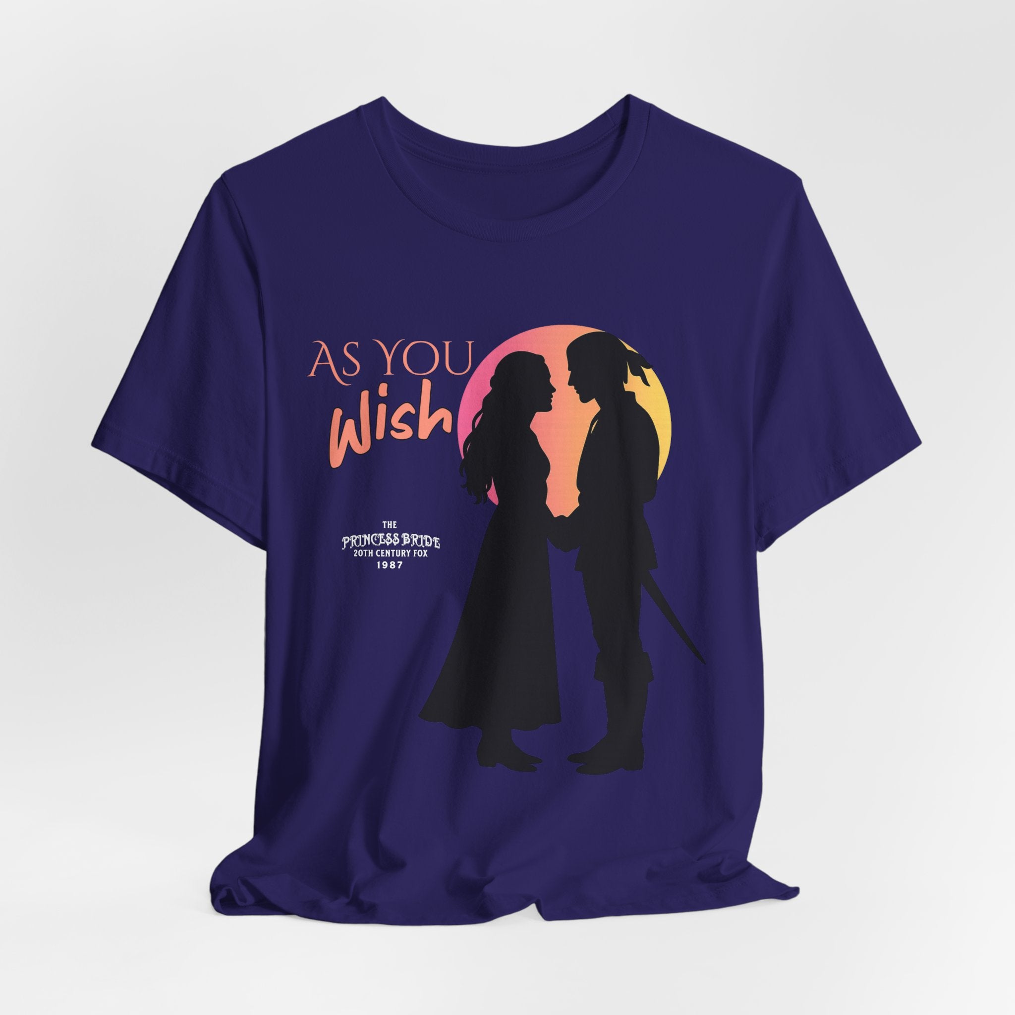 Classic Romance Silhouette T-Shirt, Retro Sunset Graphic, Romantic Movie Couple Tee, Fairytale Love Gift Shirt
