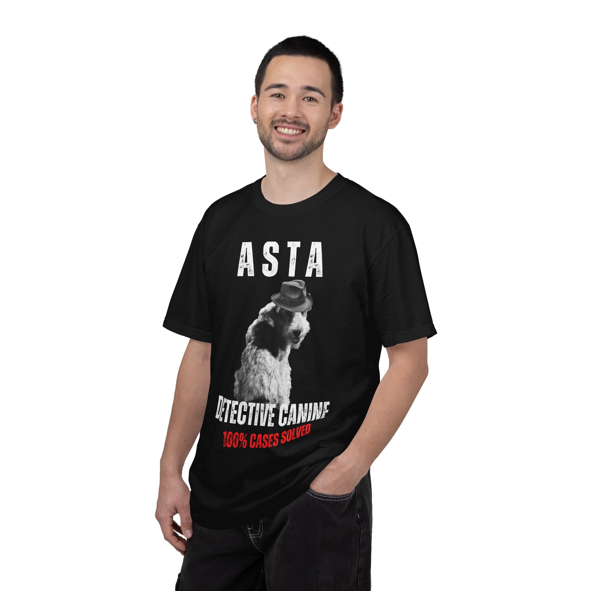 Asta Detective Canine Tee, Funny Dog Shirt, Pet Lover Gift, Canine Comedy Tee, Dog Detective T-Shirt, Unisex Short Sleeve Tee