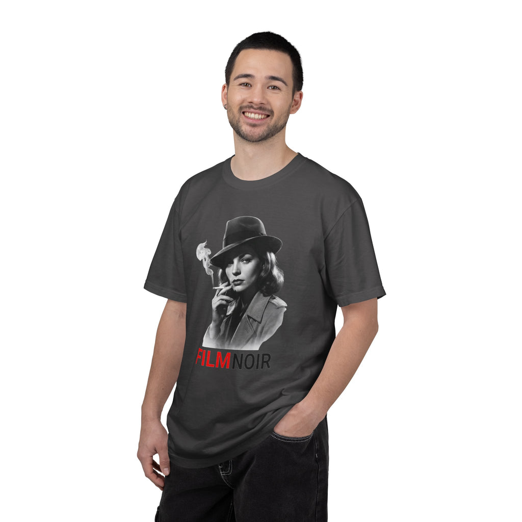 Film Noir Graphic Tee, Vintage Noir Style Shirt, Classic Cinema Aesthetic, Moody Black  Red Film Lover T-Shirt