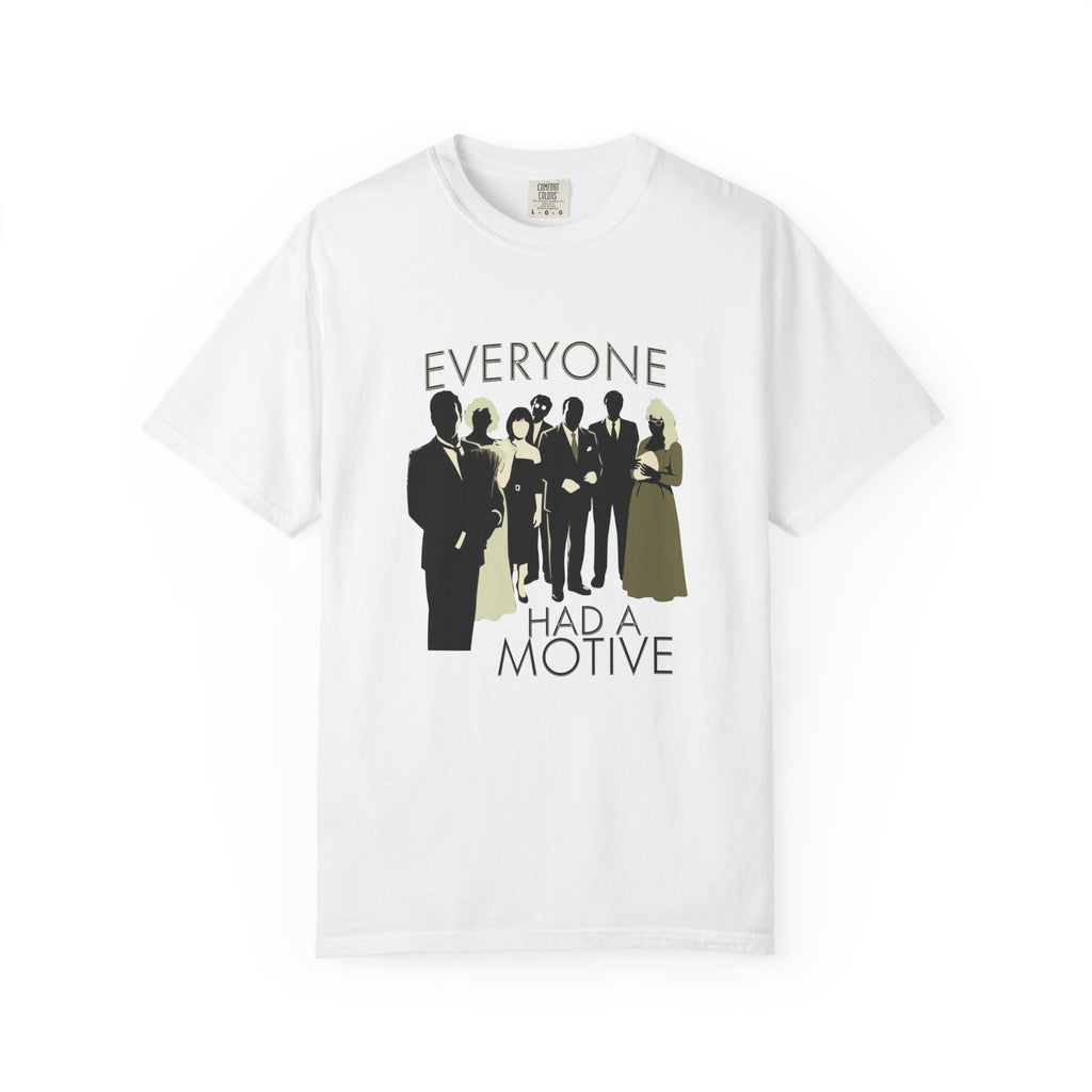 Everyone Had a Motive Shirt, Noir Mystery Graphic Tee