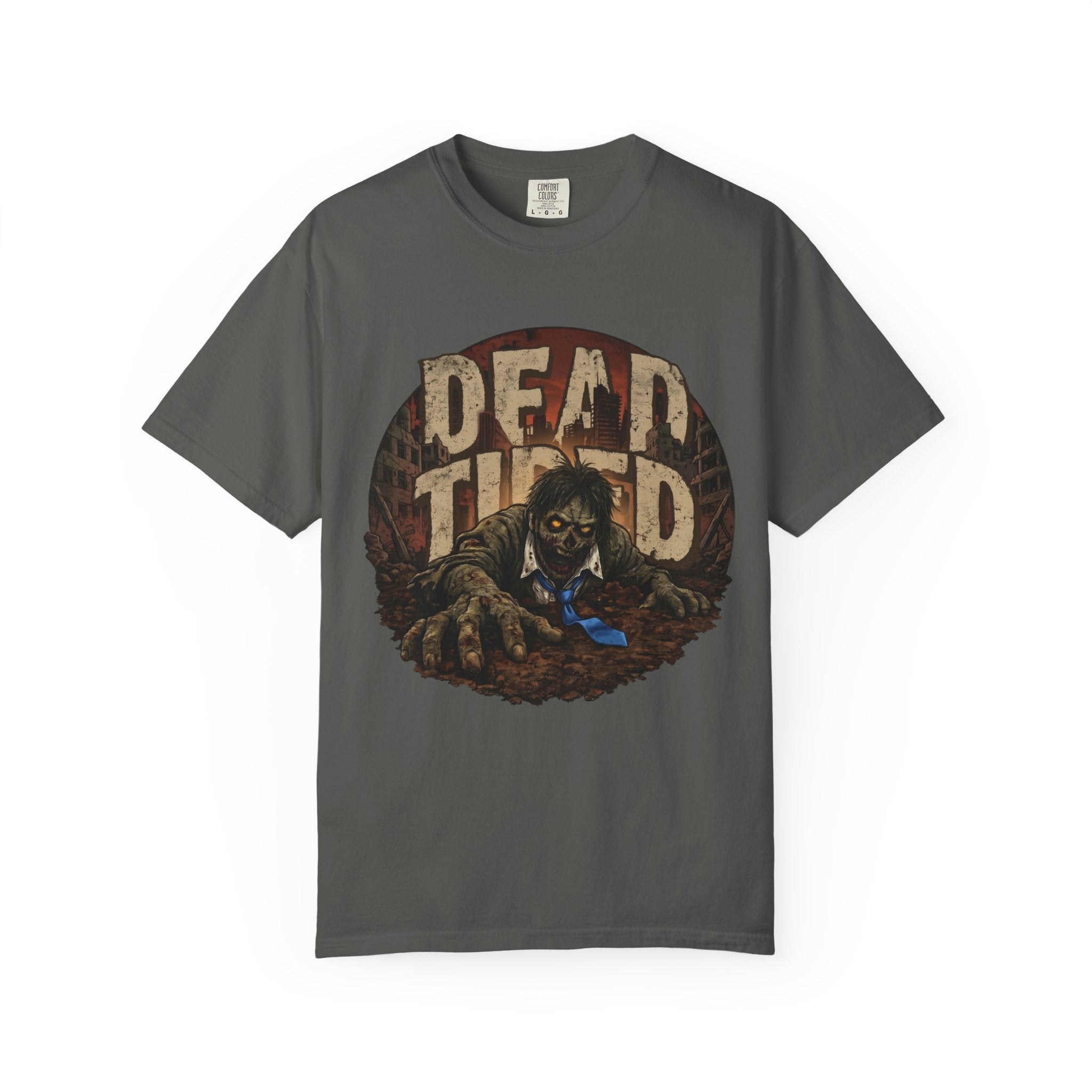 Dead Tired Funny Zombie T-Shirt | Horror Work Burnout Graphic Tee