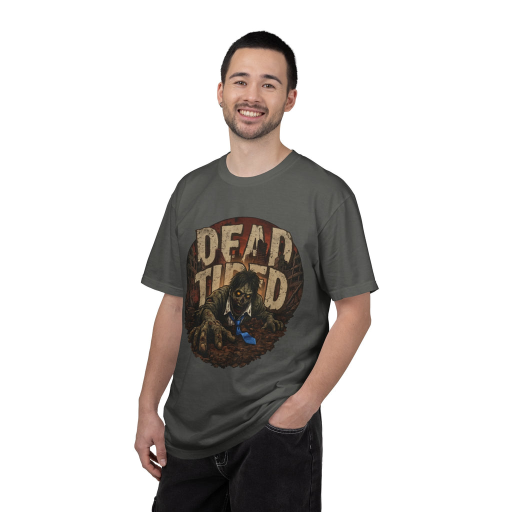 Dead Tired Funny Zombie T-Shirt, Horror Work Burnout Graphic Tee