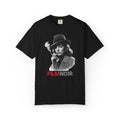 Film Noir Graphic Tee, Vintage Noir Style Shirt, Classic Cinema Aesthetic, Moody Black  Red Film Lover T-Shirt