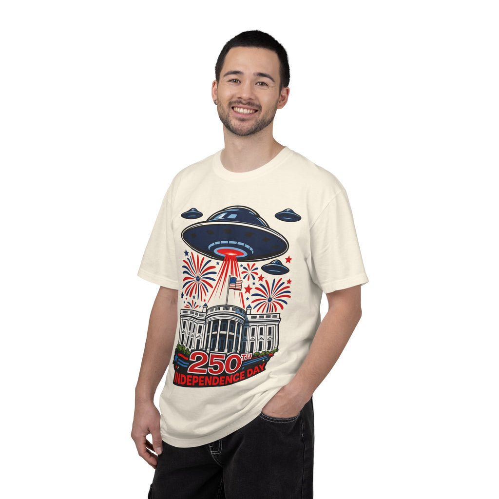 UFO July 4th Shirt, Funny Independence Day Tee, Alien Fireworks T-Shirt, Patriotic UFO Shirt, 4th of July Graphic Tee