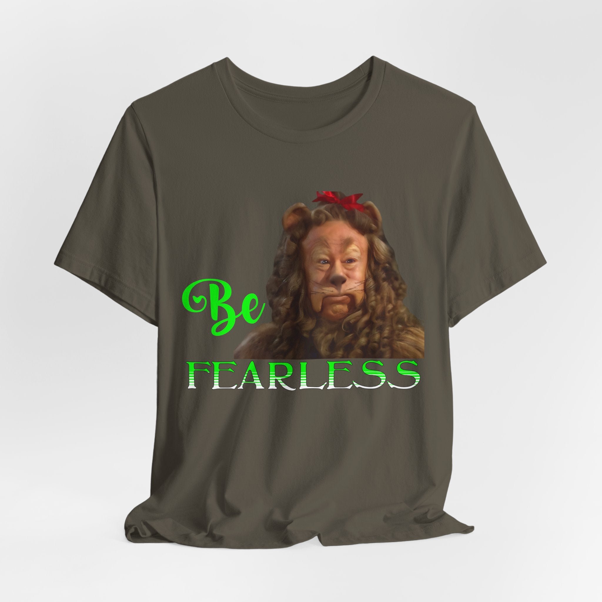 Wizard of Oz Cowardly Lion Fearless T-Shirt, Fearless Wizard of Oz Graphic Tee, Vintage Movie Fan Gift, Courageous Lion Silhouette Design
