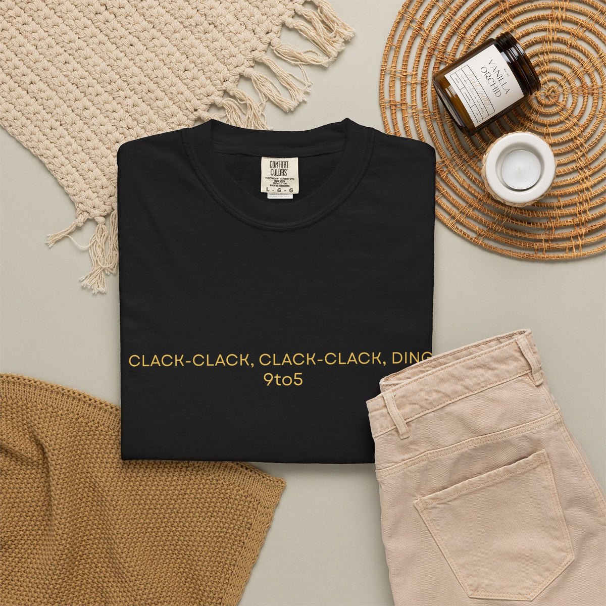 Clack-Clack Ding 9to5 Minimalist Comfort Colors 1717 Unisex T-Shirt