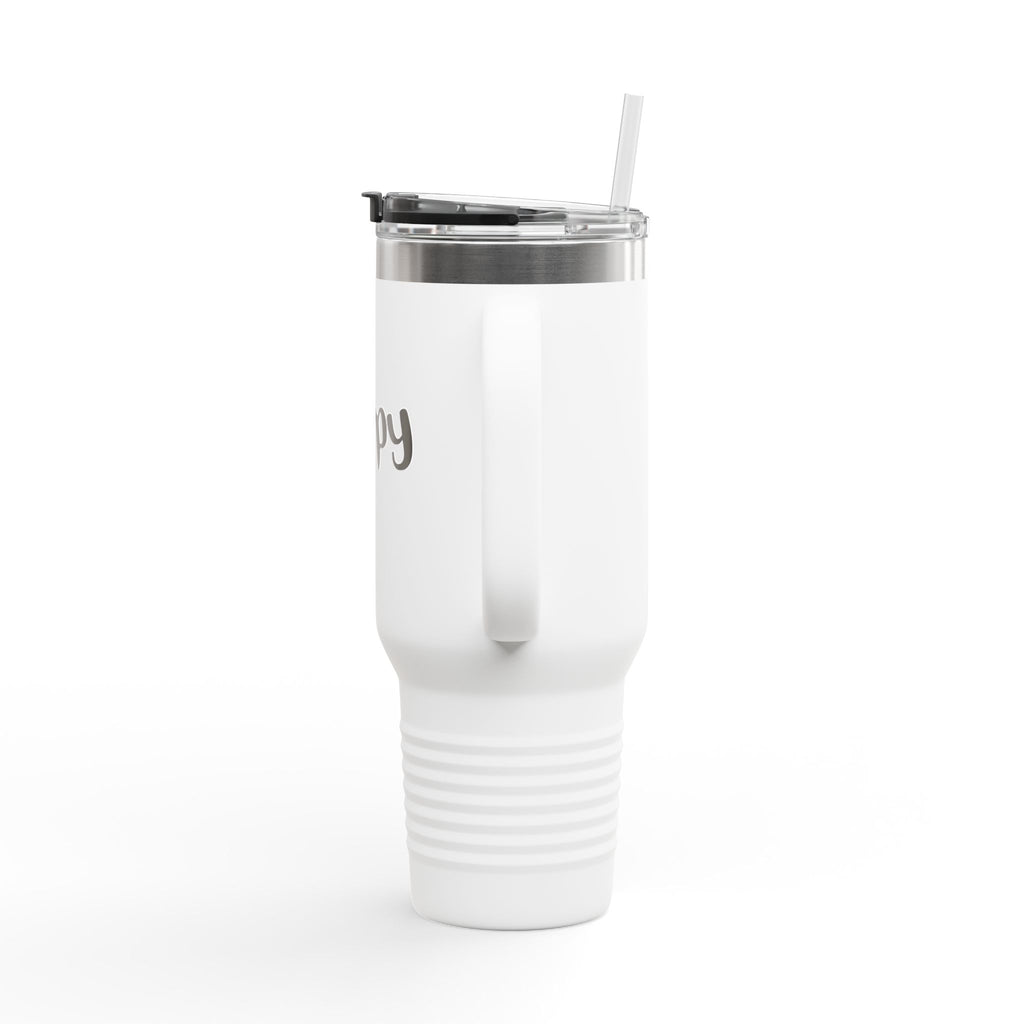 Sleepy Pup Script Tumbler | Cozy Doodle Design | Stainless Steel Tumbler 40oz Insulated Travel Mug with handle