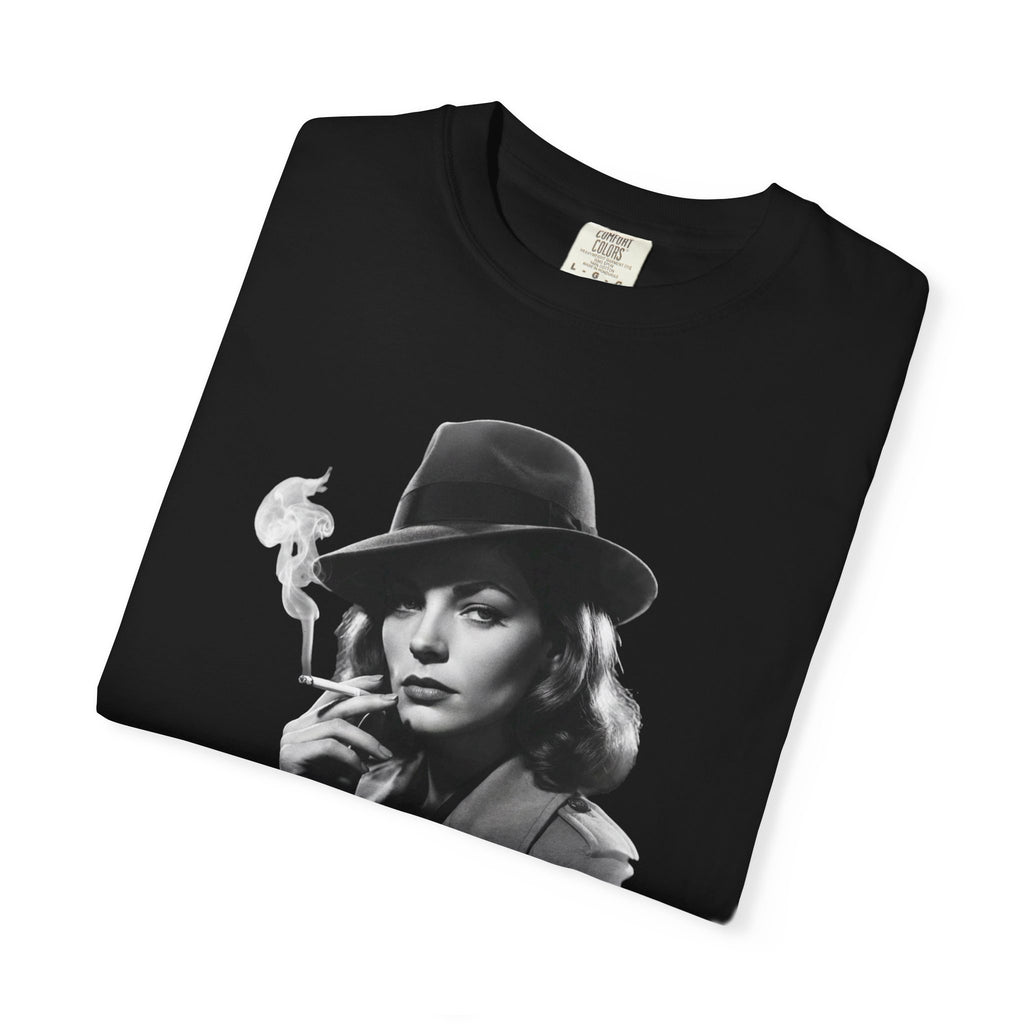 Film Noir Graphic Tee, Vintage Noir Style Shirt, Classic Cinema Aesthetic, Moody Black  Red Film Lover T-Shirt