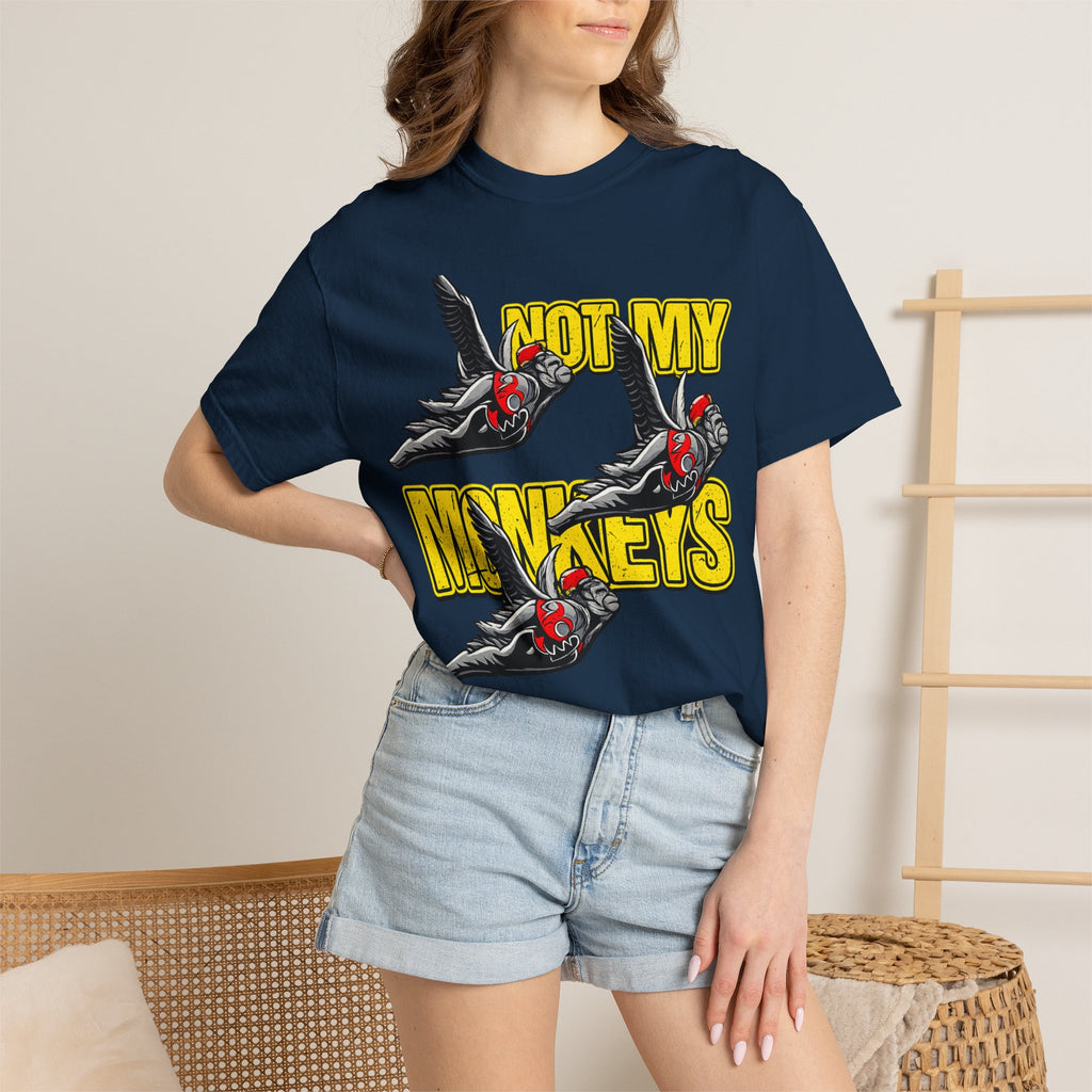 Not My Monkeys Tee – Retro Flying Monkey Graphic Shirt