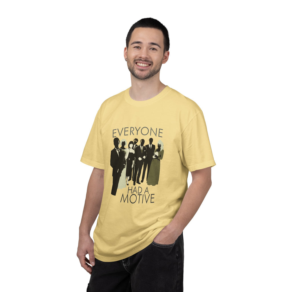 Everyone Had a Motive Shirt, Noir Mystery Graphic Tee