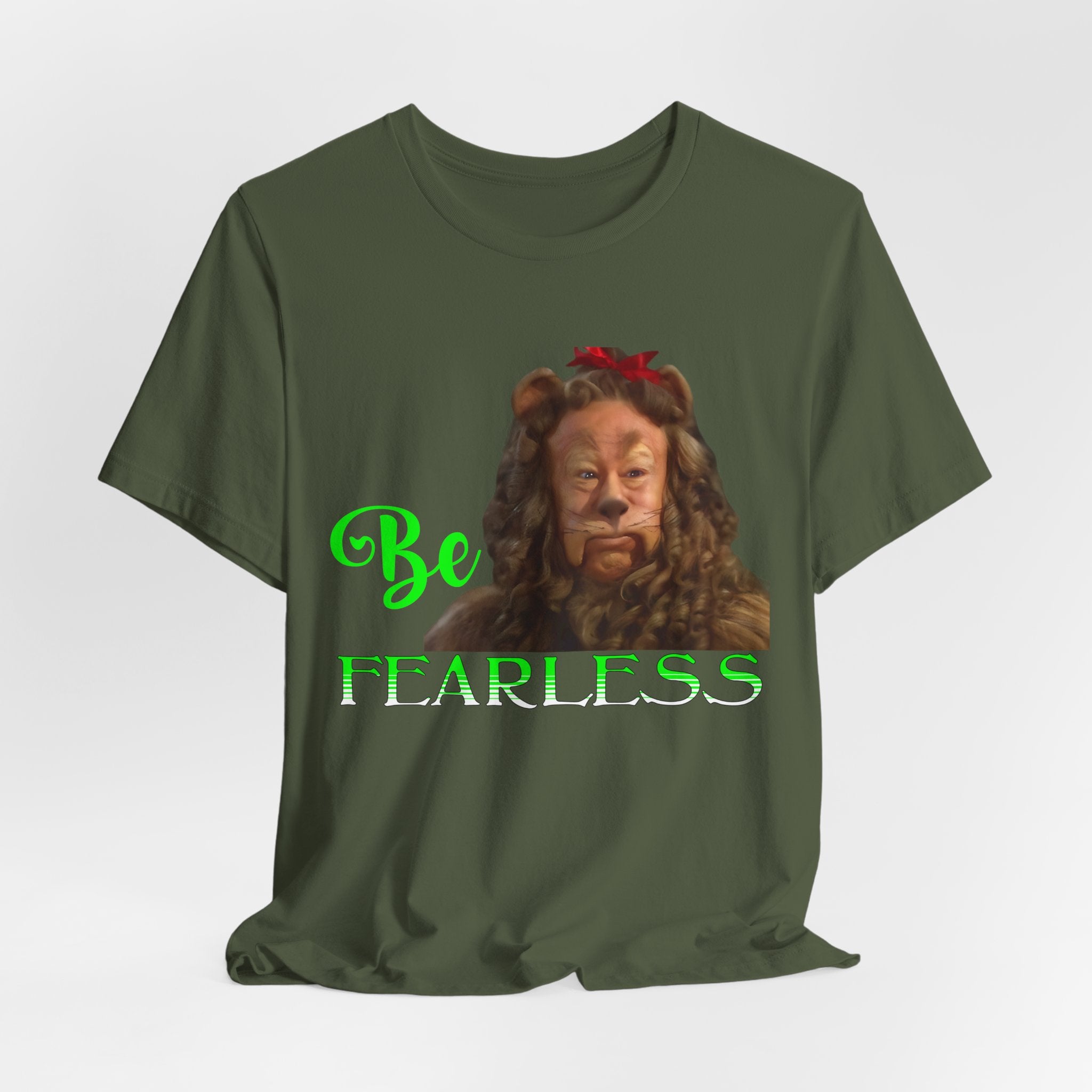 Wizard of Oz Cowardly Lion Fearless T-Shirt, Fearless Wizard of Oz Graphic Tee, Vintage Movie Fan Gift, Courageous Lion Silhouette Design