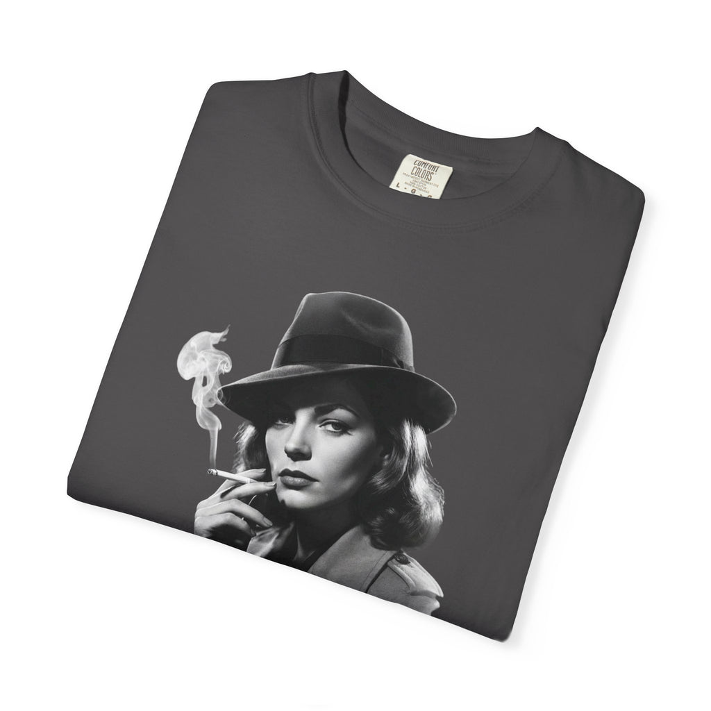 Film Noir Graphic Tee, Vintage Noir Style Shirt, Classic Cinema Aesthetic, Moody Black  Red Film Lover T-Shirt