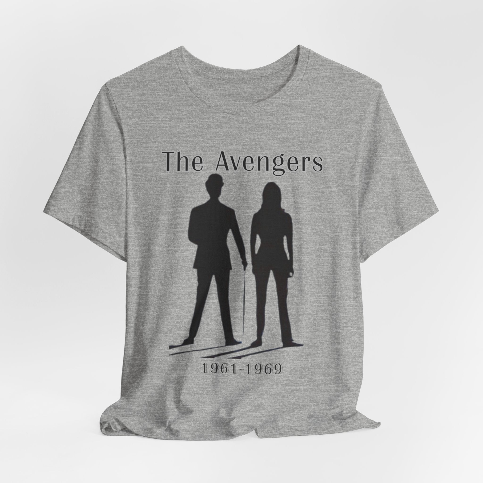 The Avengers 1961 to 1969 T Shirt, Steed & Peel Retro 60s Spy Series Tee